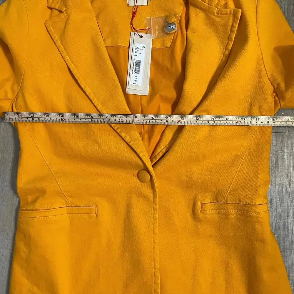 NWT Alice + Olivia Macey Notch Lapel Orange Tangerine Blaze size 12 - Picture 8 of 16